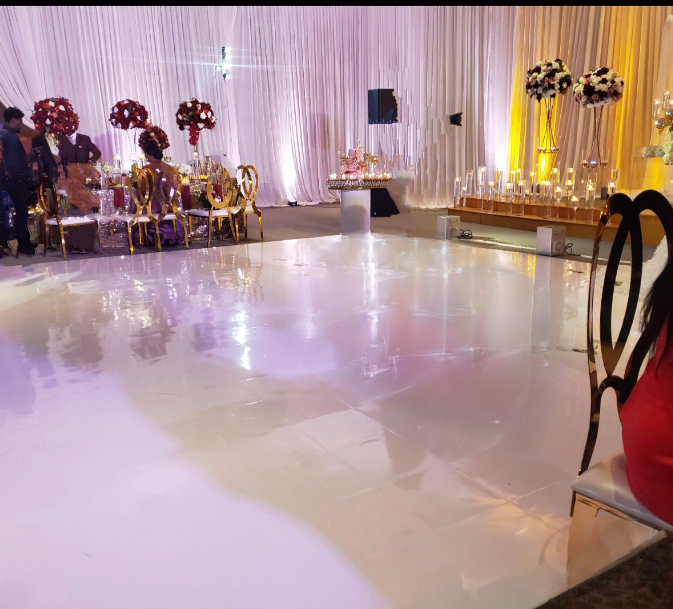 Glossy White Removable Dance floor Wrap Vinyl Roll. 54in x 100ft. Enough to Wrap a 20ft by 20ft dancefloor + Install tool. Free Shipping.