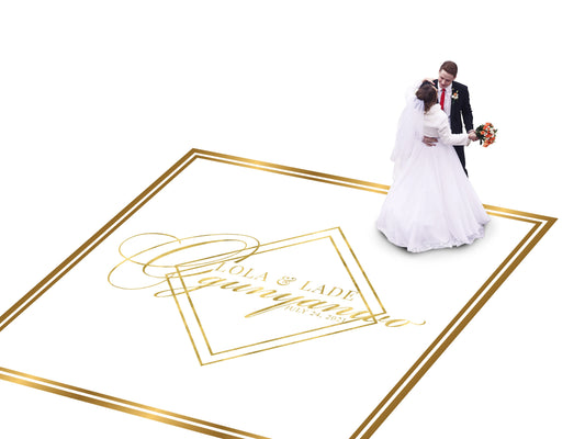 Full Print Custom Wedding Decal Dance Floor Wrap Gloss Removable Vinyl. Wedding Dancefloor design. Free Shipping