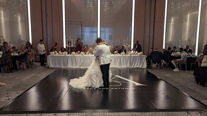 Custom Wedding Decal Dance Floor Wrap Gloss Removable Vinyl. Monogram Print and Vinyl to cover the entire dancefloor. Wedding logo design