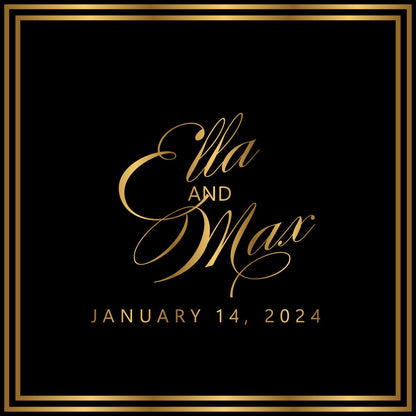 Custom Wedding Decal Dance Floor Wrap Gloss Removable Vinyl. Monogram Print and Vinyl to cover the entire dancefloor. Wedding logo design