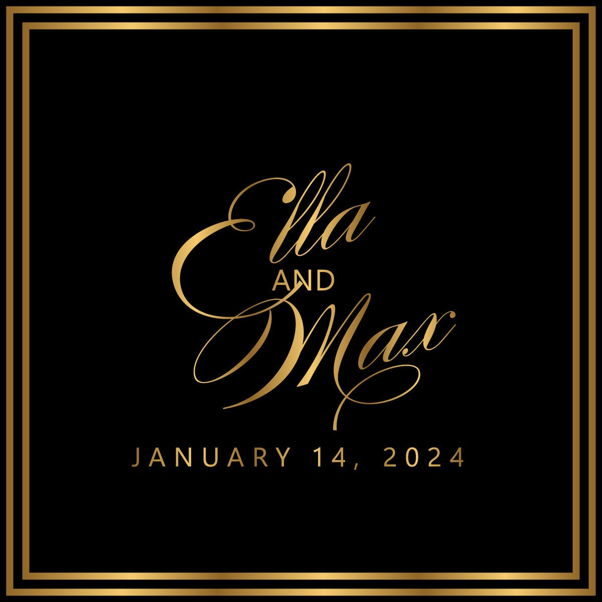 16ft x 16ft Customizable Wedding Dance Floor Decal: Monogram Vinyl Wrap. USA and International Shipping