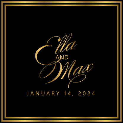 16ft x 16ft Customizable Wedding Dance Floor Decal: Monogram Vinyl Wrap. USA and International Shipping