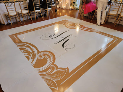 Full Print Custom Wedding Decal Dance Floor Wrap Gloss Removable Vinyl. Wedding Dancefloor design. Free Shipping