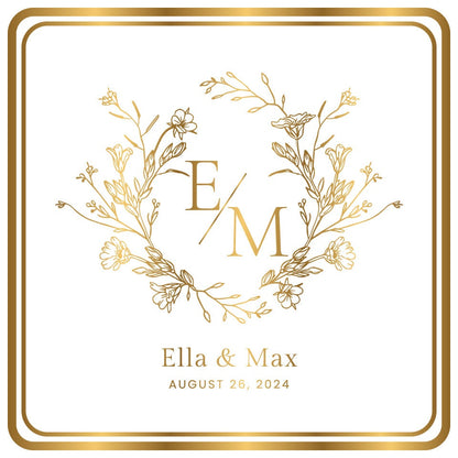 Custom Wedding Decal Dance Floor Wrap Gloss Removable Vinyl. Monogram Print and Vinyl to cover the entire dancefloor. Wedding logo design