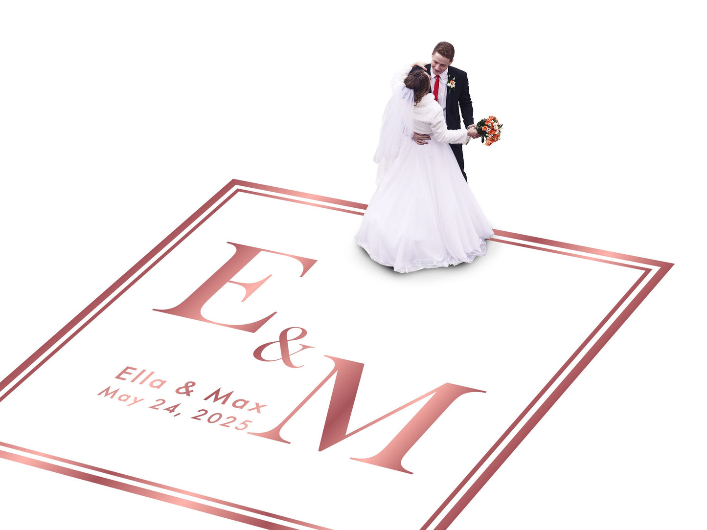 Custom Wedding Decal Dance Floor Wrap Gloss Removable Vinyl. Monogram Print and Vinyl to cover the entire dancefloor. Wedding logo design