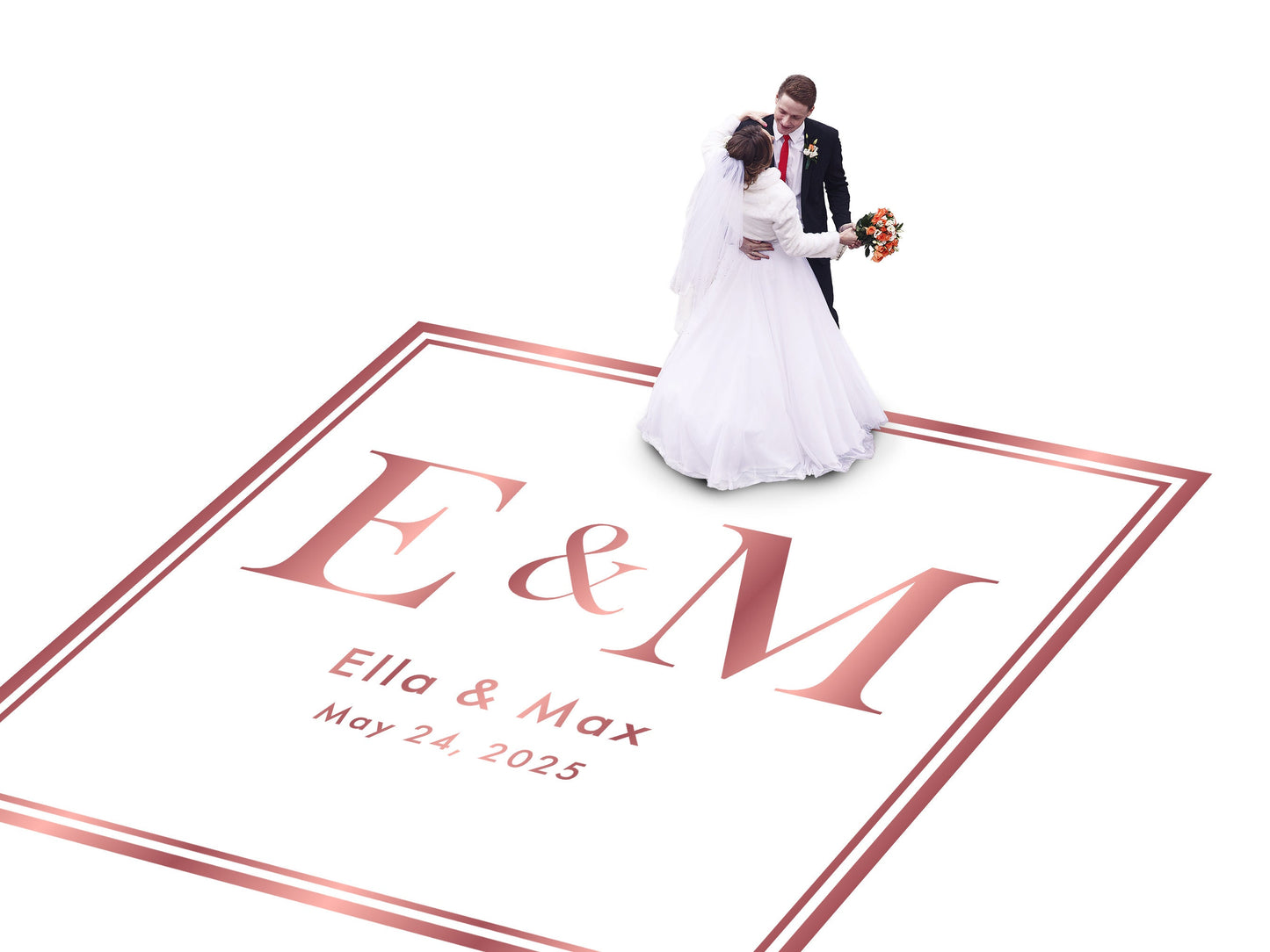 Custom Wedding Decal Dance Floor Wrap Gloss Removable Vinyl. Monogram Print and Vinyl to cover the entire dancefloor. Wedding logo design
