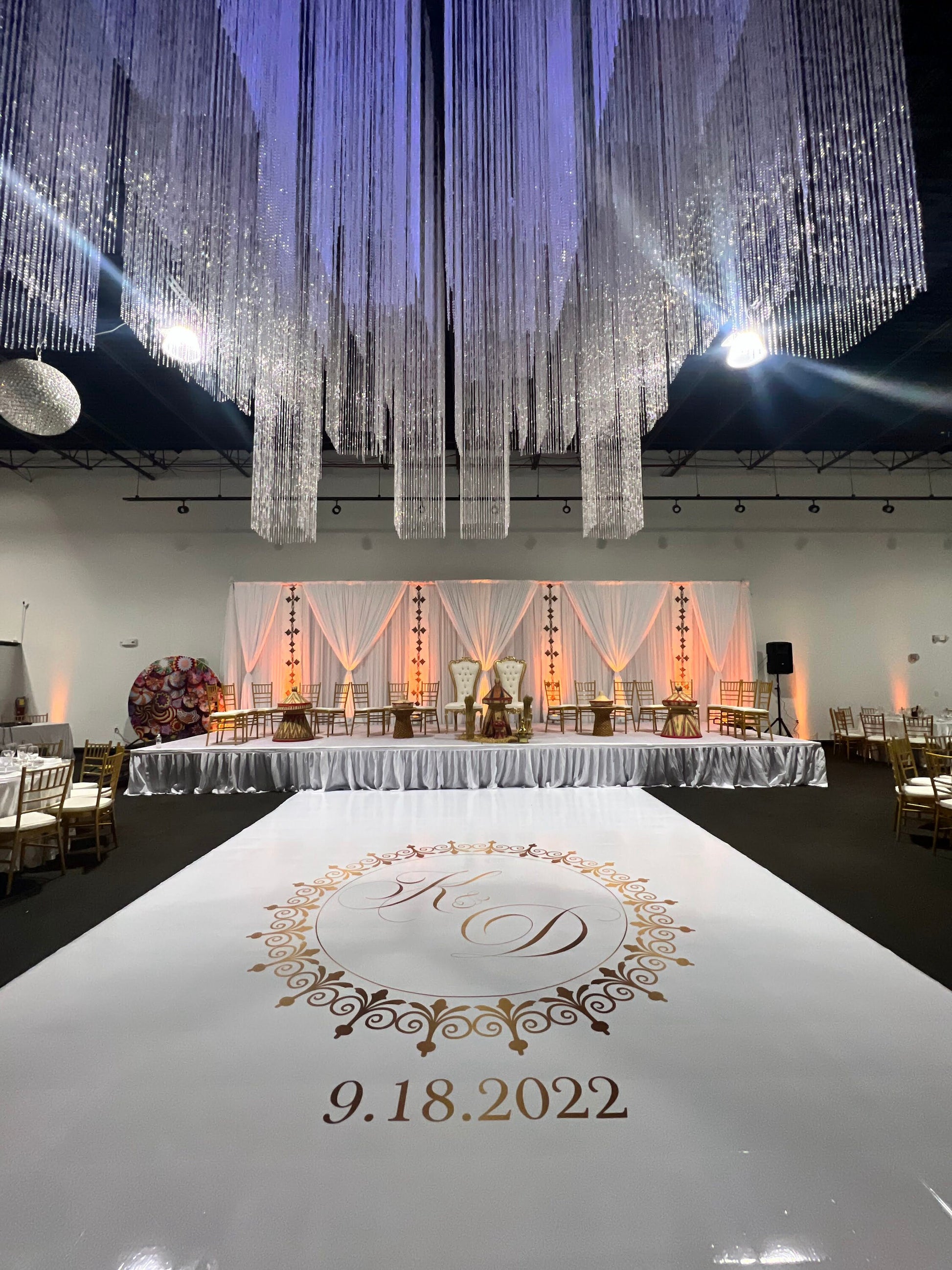 Custom Wedding Decal Dance Floor Wrap Gloss Removable Vinyl. Monogram Print and Vinyl to cover the entire dancefloor. Wedding logo design