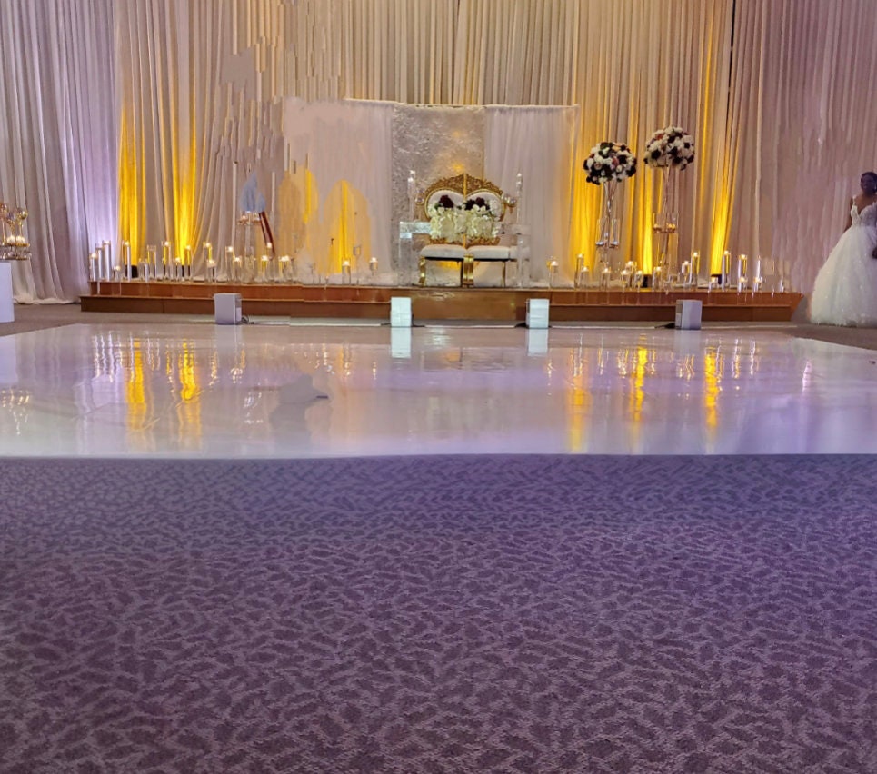 Glossy White Removable Dance floor Wrap Vinyl Roll. 54in x 100ft. Enough to Wrap a 20ft by 20ft dancefloor + Install tool. Free Shipping.