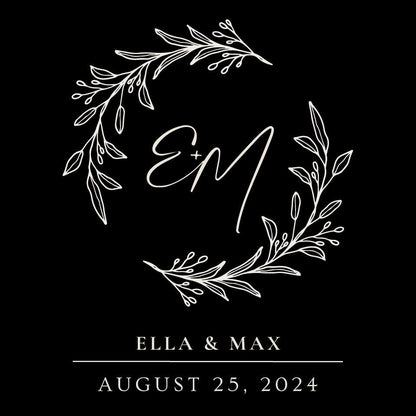 Custom Wedding Decal Dance Floor Wrap Gloss Removable Vinyl. Monogram Print and Vinyl to cover the entire dancefloor. Wedding logo design