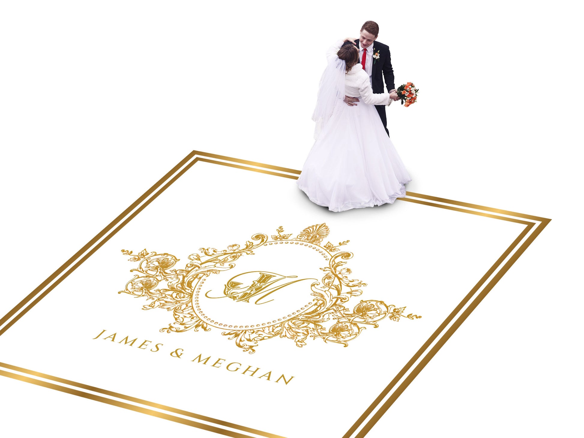 Full Print Custom Wedding Decal Dance Floor Wrap Gloss Removable Vinyl. Wedding Dancefloor design. Free Shipping