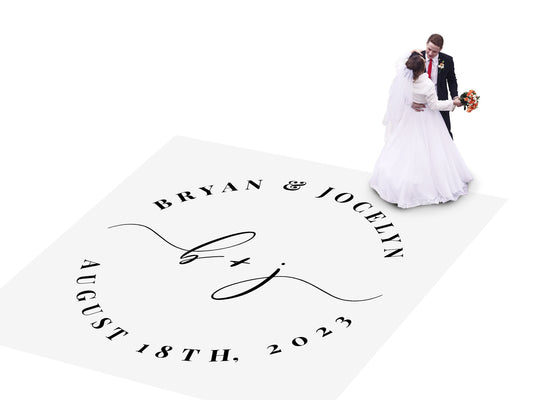 Custom Wedding Decal Dance Floor Wrap Gloss Removable Vinyl. Monogram Print and Vinyl to cover the entire dancefloor. Wedding logo design