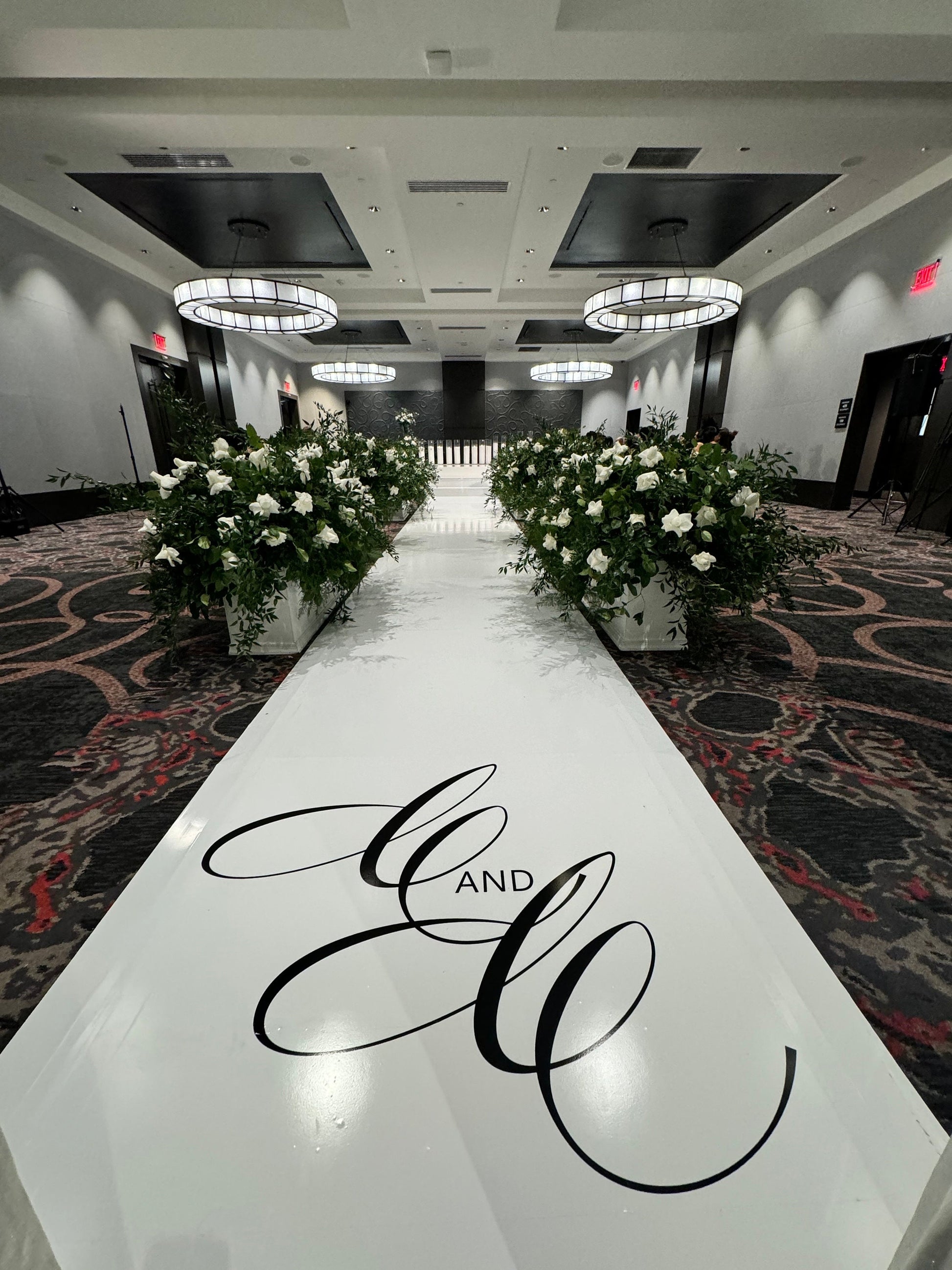 Customizable Wedding Decal Aisle Runner Wrap | Gloss Removable Vinyl | Monogram Printed on the aisle | Wedding logo design| Free Shipping.