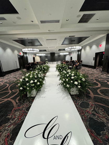 Customizable Wedding Decal Aisle Runner Wrap | Gloss Removable Vinyl | Monogram Printed on the aisle | Wedding logo design| Free Shipping.