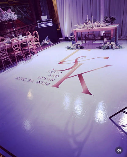 Full Print Custom Wedding Decal Dance Floor Wrap Gloss Removable Vinyl. Wedding Dancefloor design. Free Shipping