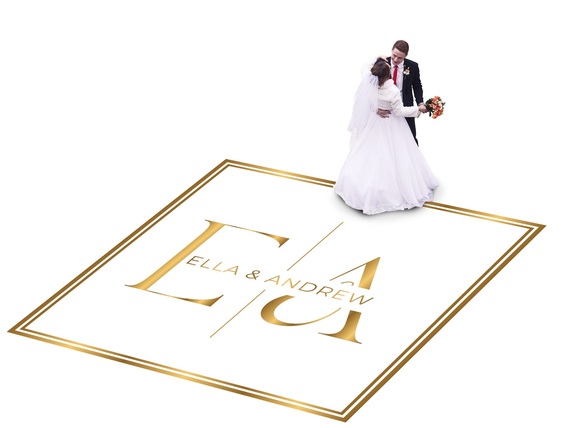 Custom Wedding Decal Dance Floor Wrap. Gloss Removable Vinyl. Monogram Print and Vinyl to cover your entire dancefloor. Wedding logo design.