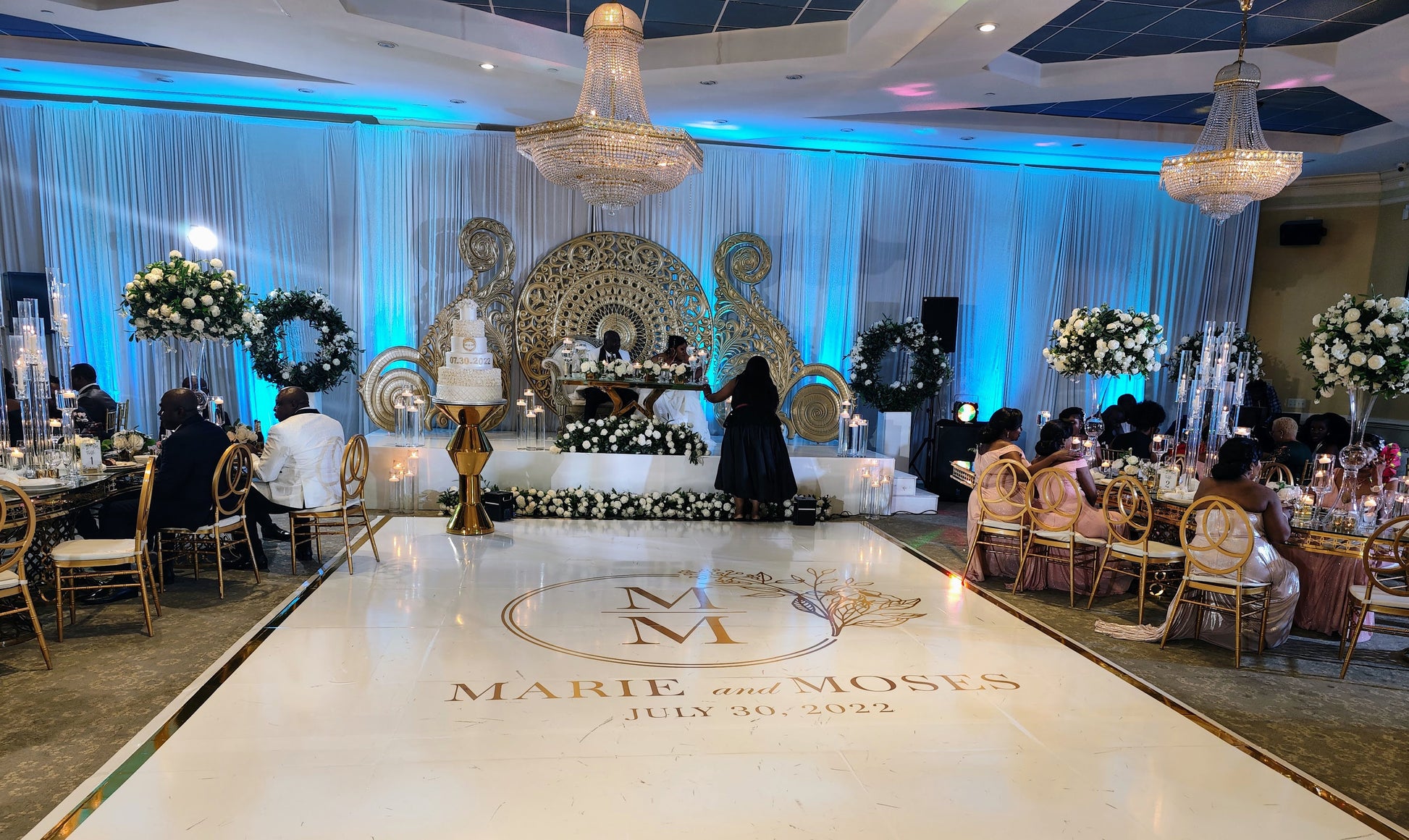 Full Print Custom Wedding Decal Dance Floor Wrap Gloss Removable Vinyl. Wedding Dancefloor design. Free Shipping