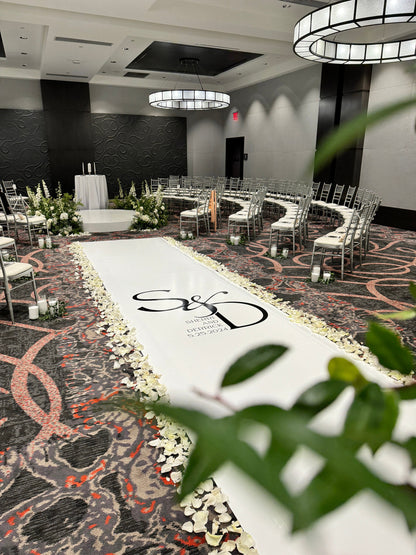 Customizable Wedding Decal Aisle Runner Wrap | Gloss Removable Vinyl | Monogram Printed on the aisle | Wedding logo design| Free Shipping.