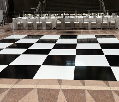 Checkerboard Wedding Decal Dance Floor Wrap Gloss/Matte Removable Vinyl | Covers Your Entire Dancefloor | Checkerboard Design | Ships Free.