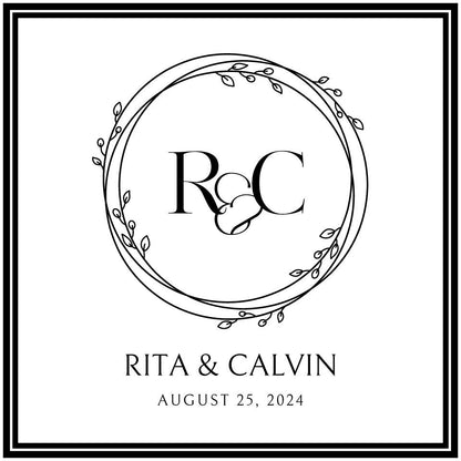 Custom Wedding Decal Dance Floor Wrap Gloss Removable Vinyl. Monogram Print and Vinyl to cover the entire dancefloor. Wedding logo design
