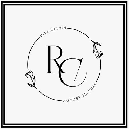 Custom Wedding Decal Dance Floor Wrap Gloss Removable Vinyl. Monogram Print and Vinyl to cover the entire dancefloor. Wedding logo design