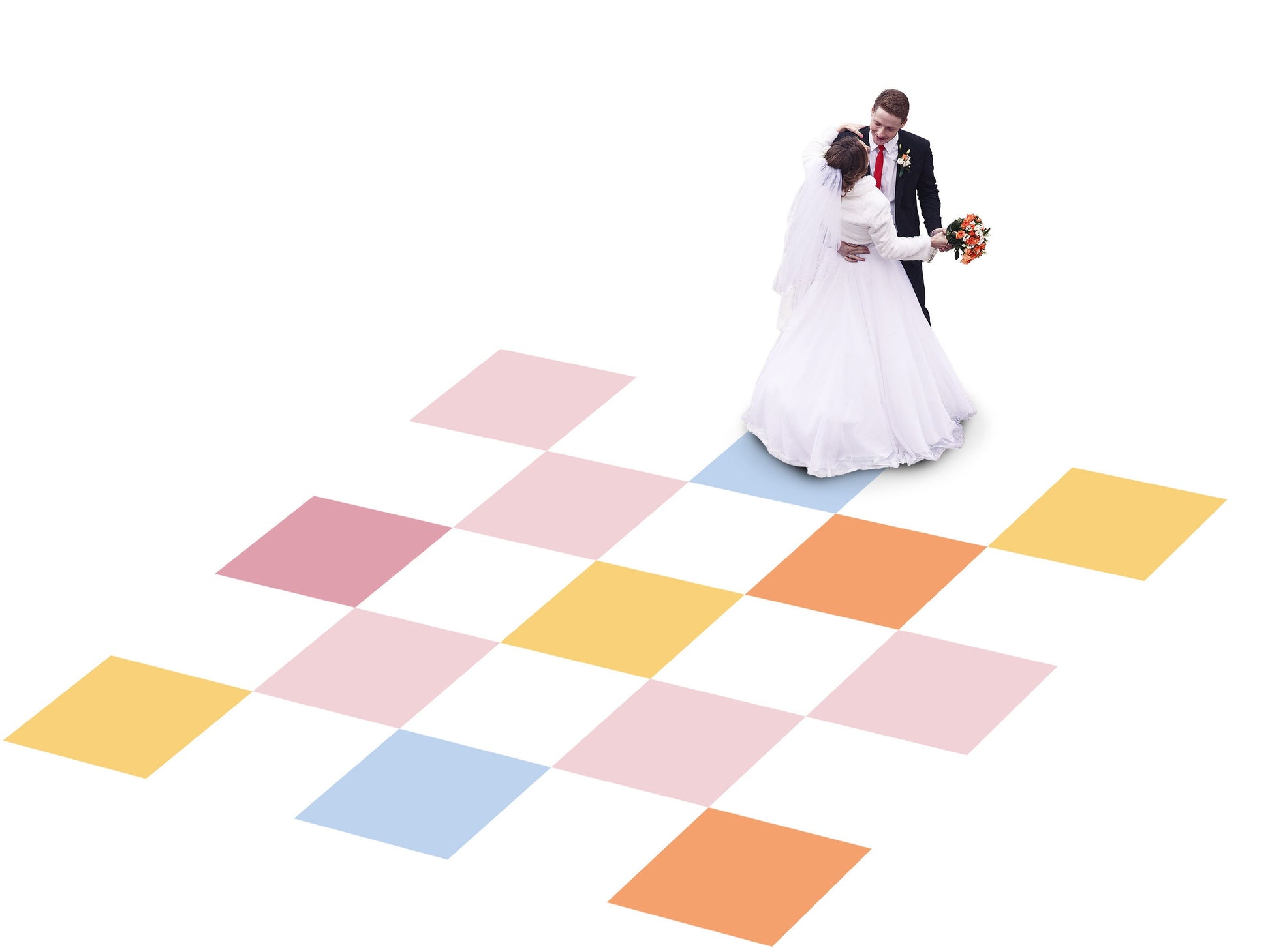 Custom Colorful Checkerboard Wedding Decal Dance Floor Wrap Gloss/Matte Removable Vinyl. Checkerboard design. Wedding logo. Free shipping