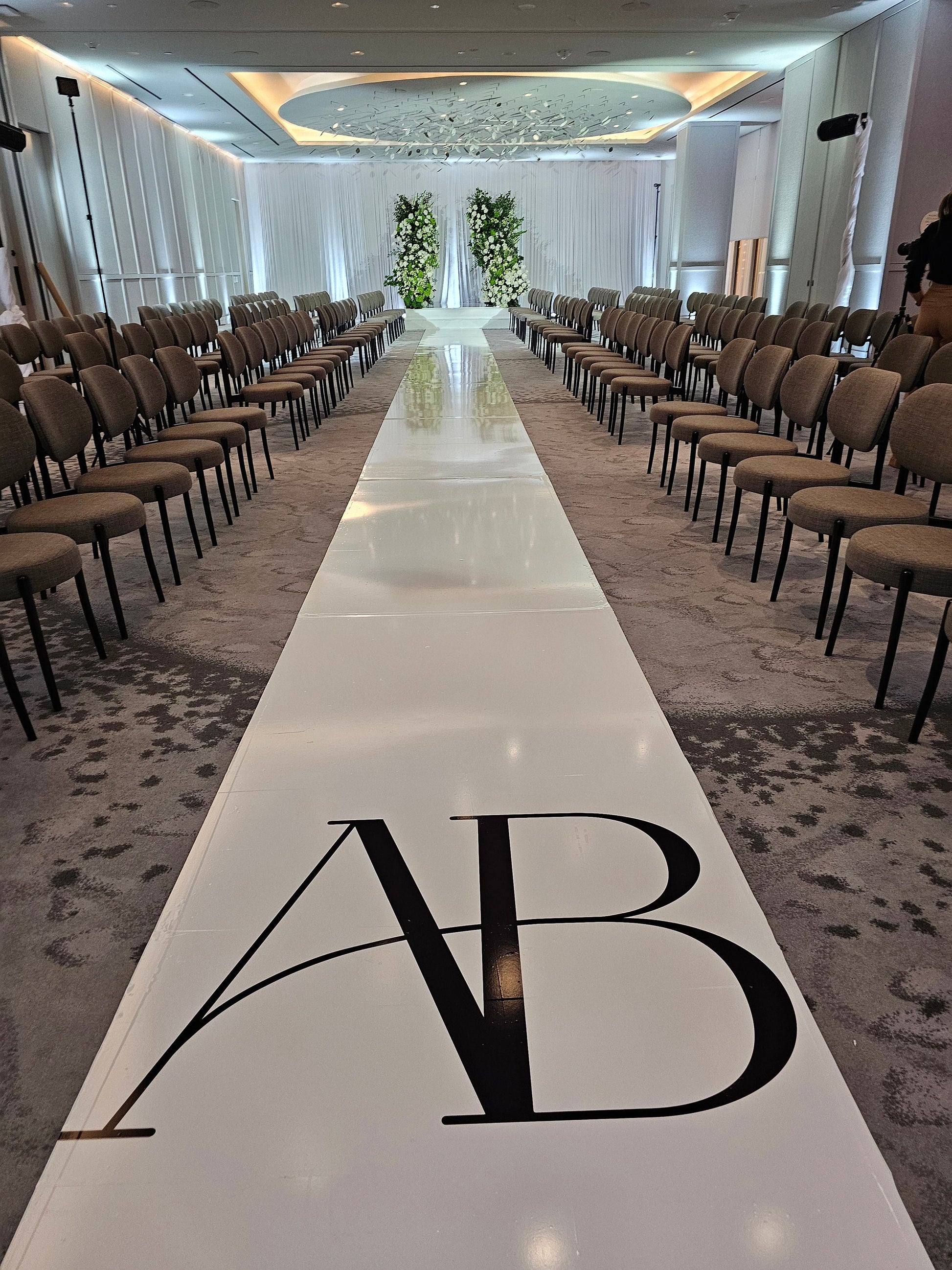 Customizable Wedding Decal Aisle Runner Wrap | Gloss Removable Vinyl | Monogram Printed on the aisle | Wedding logo design| Free Shipping.