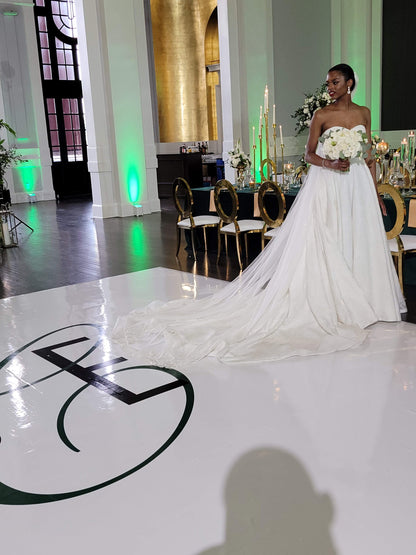 Full Print Custom Wedding Decal Dance Floor Wrap Gloss Removable Vinyl. Wedding Dancefloor design. Free Shipping