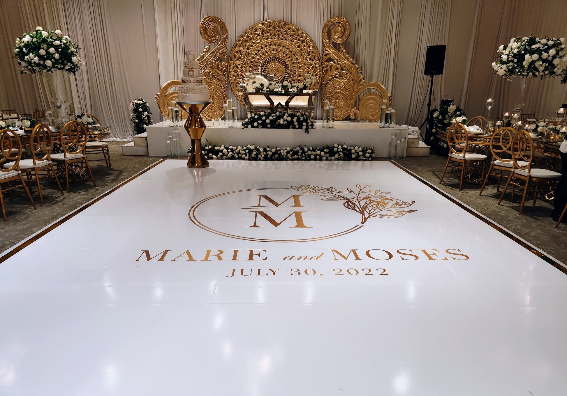 Full Print Custom Wedding Decal Dance Floor Wrap Gloss Removable Vinyl. Wedding Dancefloor design. Free Shipping