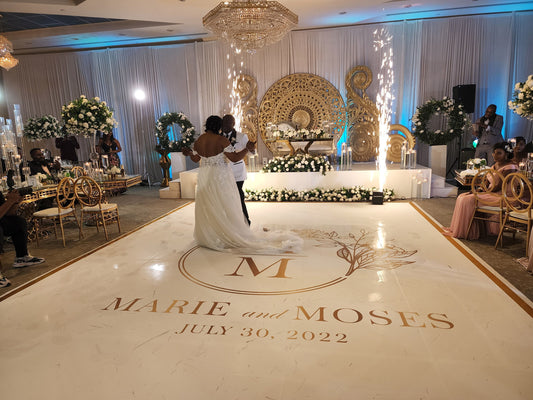 Full Print Custom Wedding Decal Dance Floor Wrap Gloss Removable Vinyl. Wedding Dancefloor design. Free Shipping