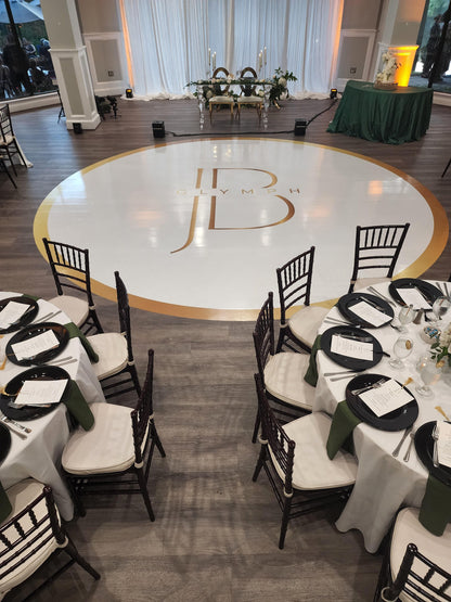 Unique Circular Custom Wedding Decal Dance Floor Wrap. Gloss Removable Vinyl. Wedding Floor designs that cover the dancefloor. Free Shipping