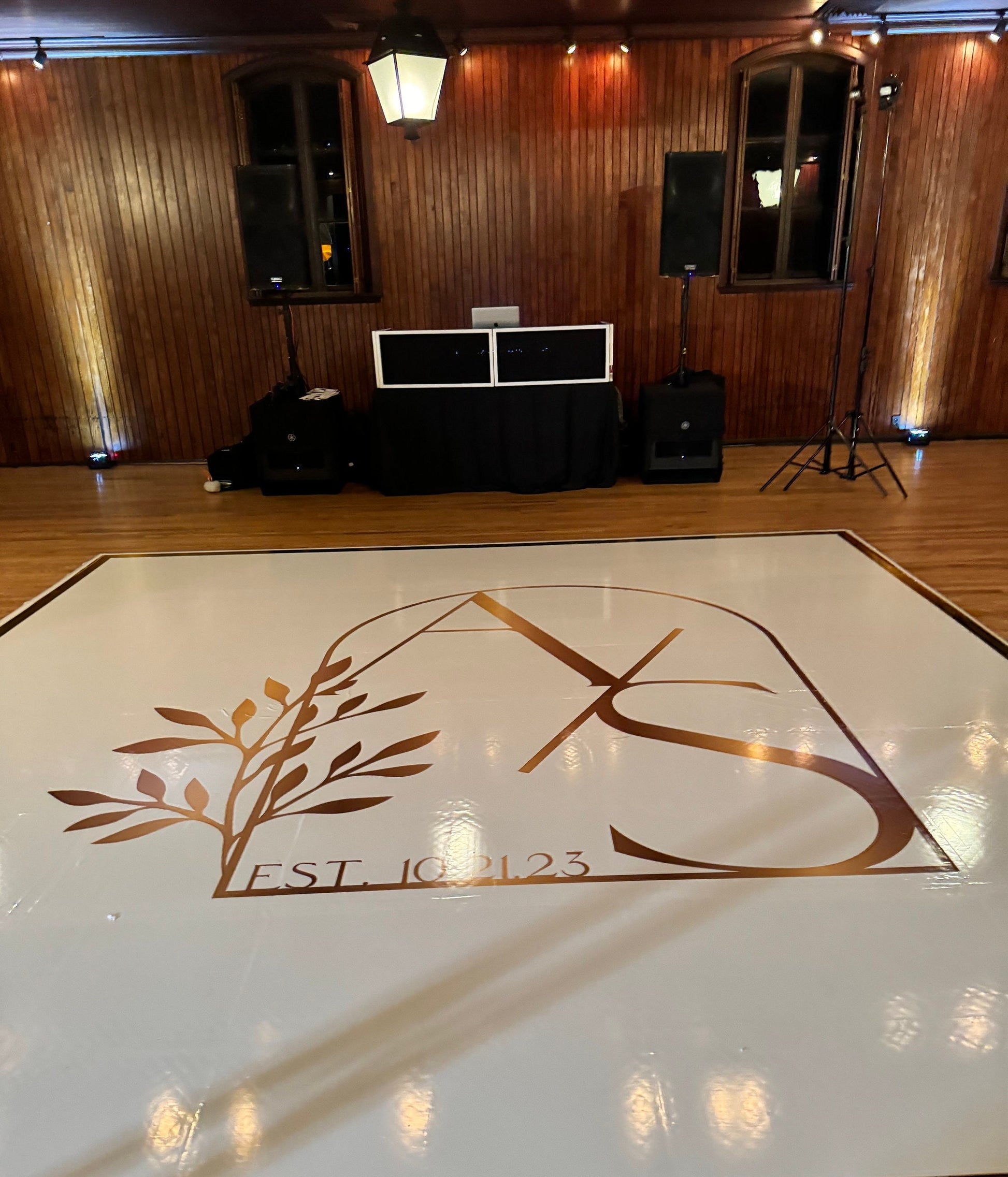 Full Print Custom Wedding Decal Dance Floor Wrap Gloss Removable Vinyl. Wedding Dancefloor design. Free Shipping