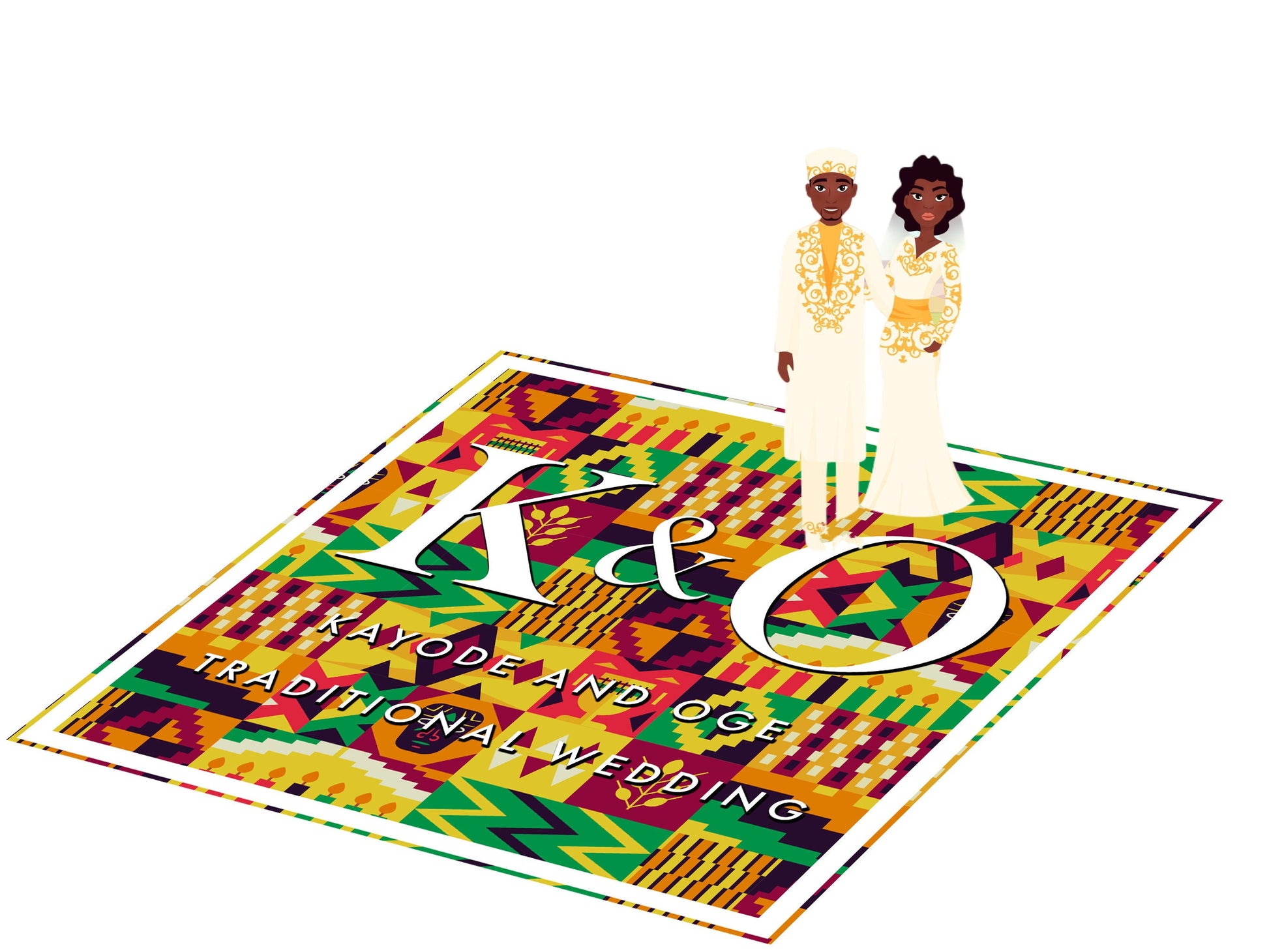 Unique African Traditional Print Wedding Decal Dance Floor Wrap Removable Vinyl. Monogram Print and Vinyl will cover the entire dancefloor.