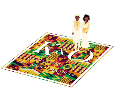Unique African Traditional Print Wedding Decal Dance Floor Wrap Removable Vinyl. Monogram Print and Vinyl will cover the entire dancefloor.