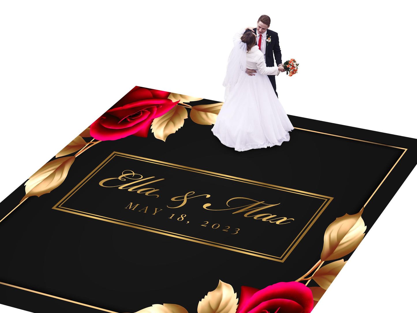 Custom Wedding Decal Dance Floor Wrap Gloss Removable Vinyl. Monogram Print and Vinyl to cover the entire dancefloor. Wedding logo design