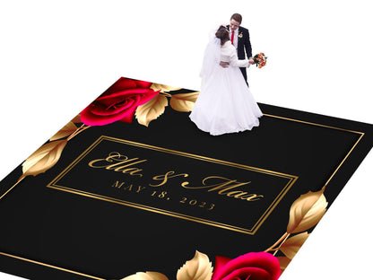 Custom Wedding Decal Dance Floor Wrap Gloss Removable Vinyl. Monogram Print and Vinyl to cover the entire dancefloor. Wedding logo design