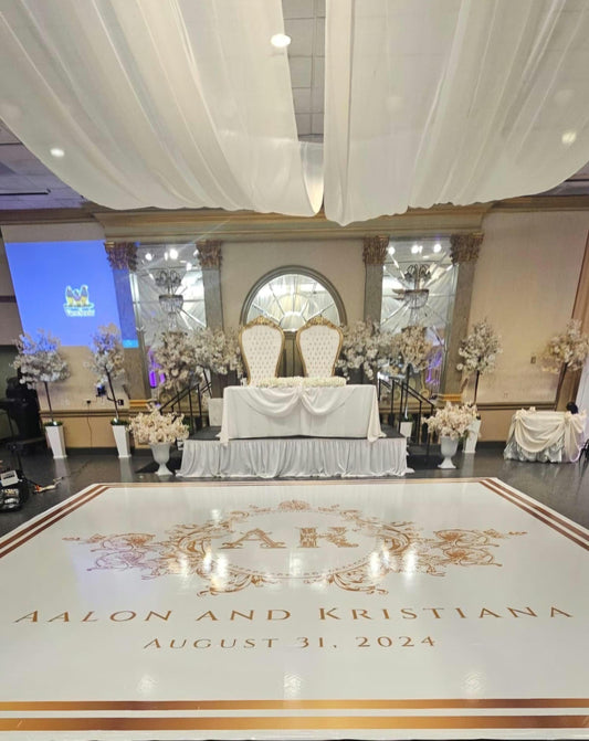 Full Print Custom Wedding Decal Dance Floor Wrap Gloss Removable Vinyl. Wedding Dancefloor design. Free Shipping