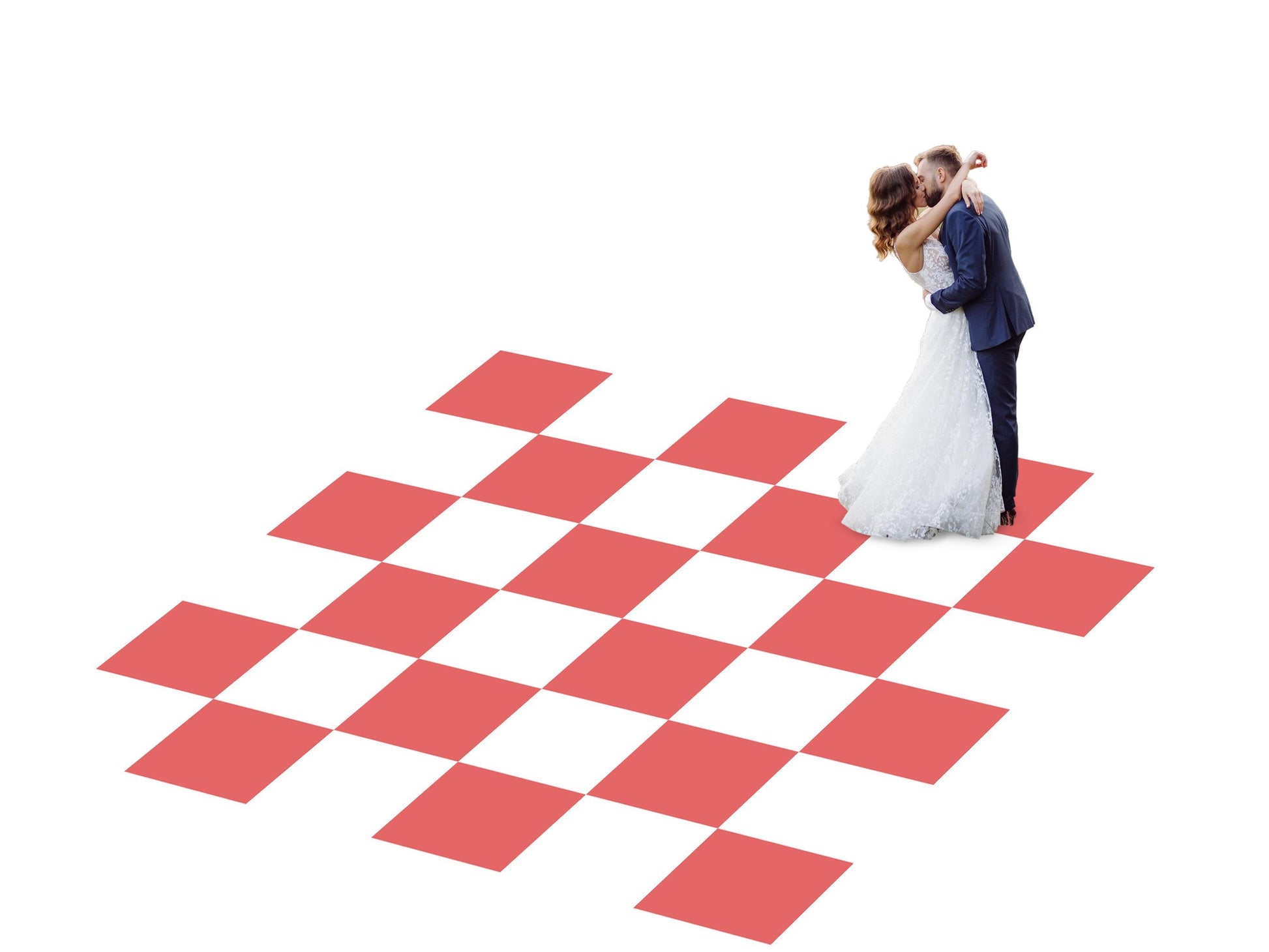 Full print. Custom Wedding Decal Dance Floor Wrap Gloss Removable Vinyl. Monogram Print. Checkerboard design. Wedding logo. Free shipping!