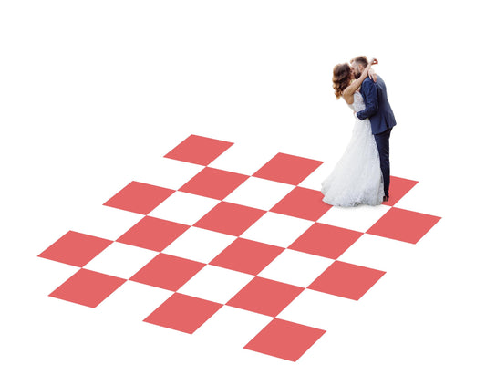 Full print. Custom Wedding Decal Dance Floor Wrap Gloss Removable Vinyl. Monogram Print. Checkerboard design. Wedding logo. Free shipping!