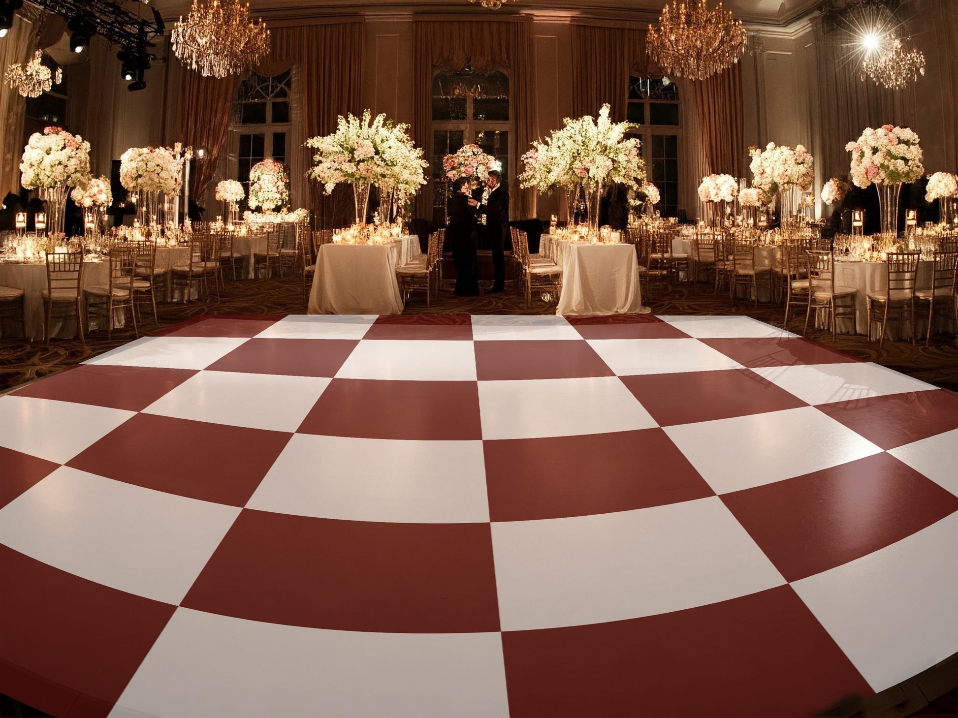 Full print. Custom Wedding Decal Dance Floor Wrap Gloss Removable Vinyl. Monogram Print. Checkerboard design. Wedding logo. Free shipping!