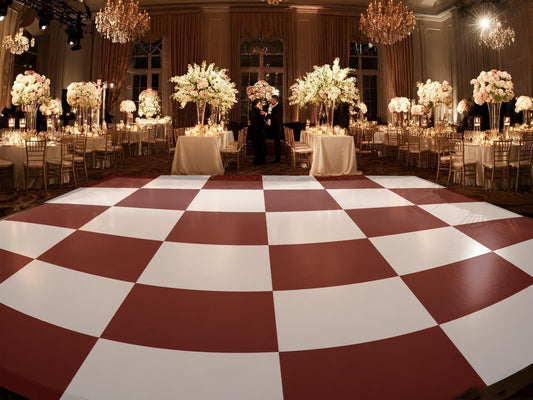 Full print. Custom Wedding Decal Dance Floor Wrap Gloss Removable Vinyl. Monogram Print. Checkerboard design. Wedding logo. Free shipping!