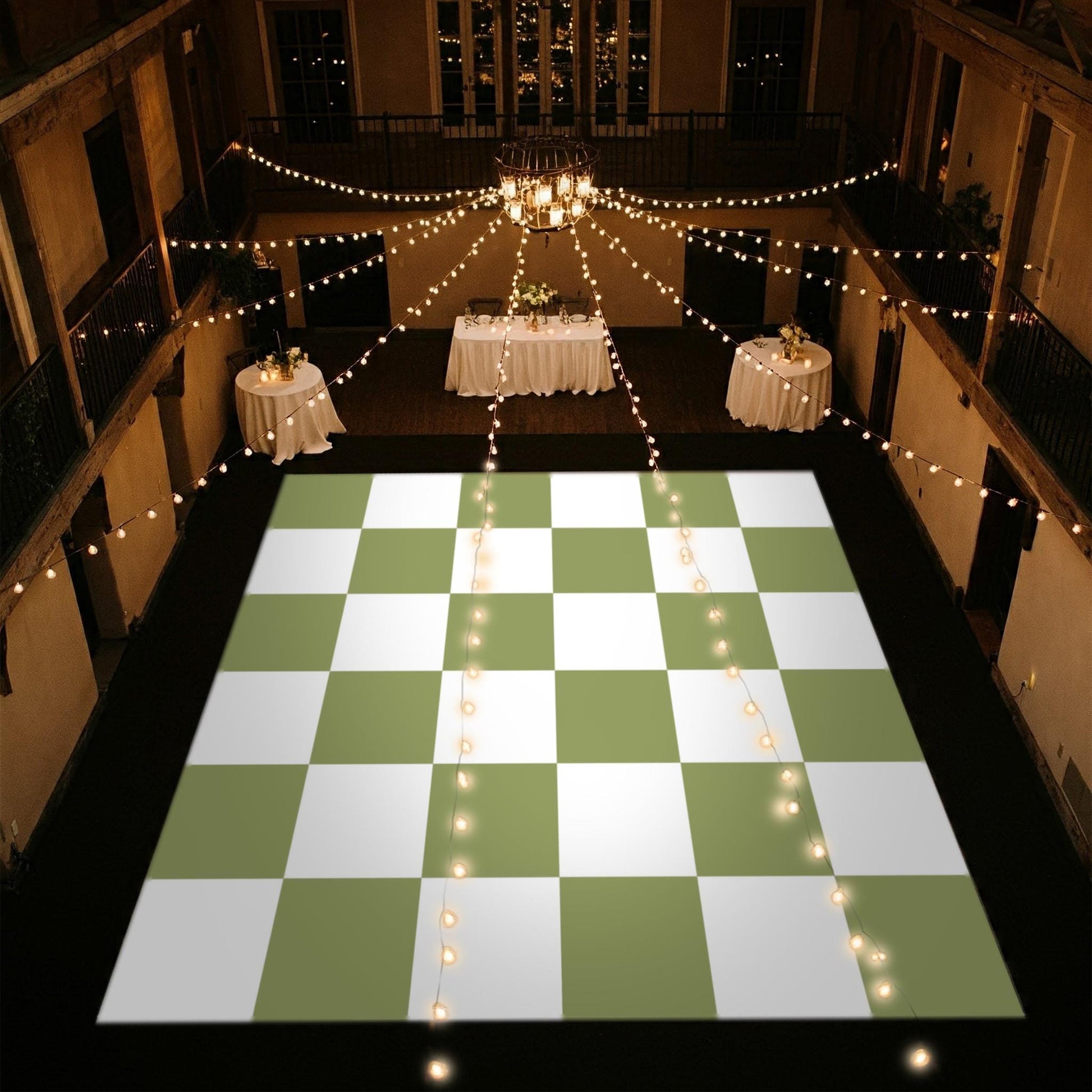 Full print. Custom Wedding Decal Dance Floor Wrap Gloss Removable Vinyl. Monogram Print. Checkerboard design. Wedding logo. Free shipping!