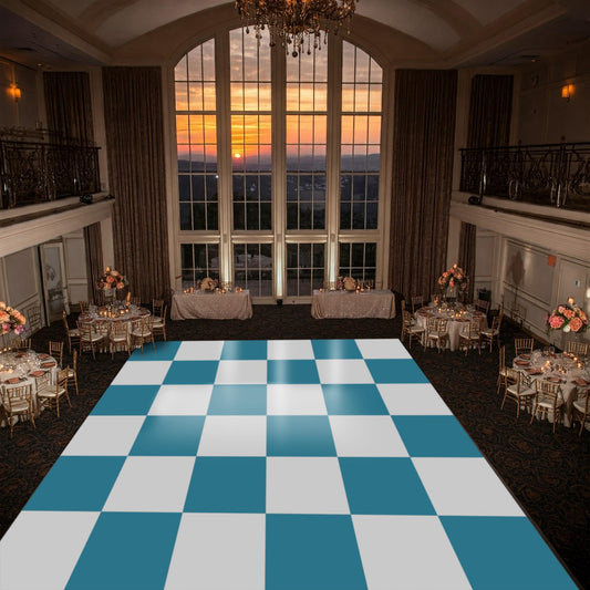 Full print. Custom Wedding Decal Dance Floor Wrap Gloss Removable Vinyl. Monogram Print. Checkerboard design. Wedding logo. Free shipping!
