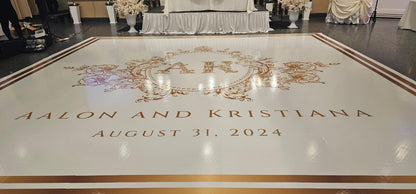 Full Print Custom Wedding Decal Dance Floor Wrap Gloss Removable Vinyl. Wedding Dancefloor design. Free Shipping