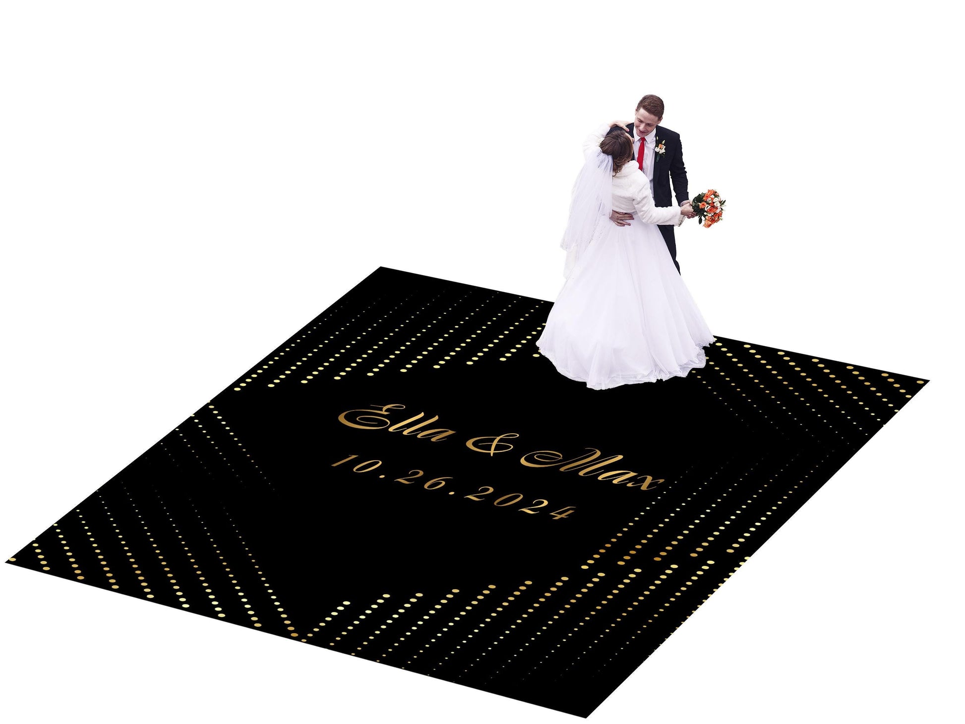 Custom Wedding Decal Dance Floor Wrap Gloss Removable Vinyl. Monogram Print and Vinyl to cover the entire dancefloor. Wedding logo design