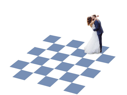 Full print. Custom Wedding Decal Dance Floor Wrap Gloss Removable Vinyl. Monogram Print. Checkerboard design. Wedding logo. Free shipping!