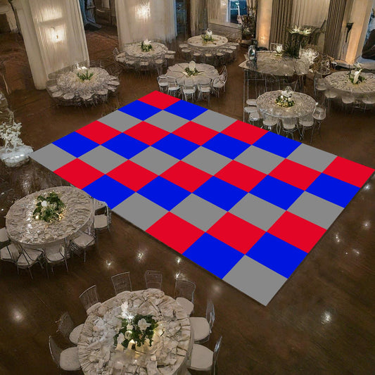 Full print Colorful Checkerboard Wedding Decal Dance Floor Wrap Gloss/Matte Removable Vinyl. Checkerboard design. Free and Fast shipping