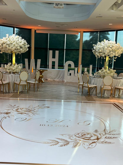 Full Print Custom Wedding Decal Dance Floor Wrap Gloss Removable Vinyl. Wedding Dancefloor design. Free Shipping