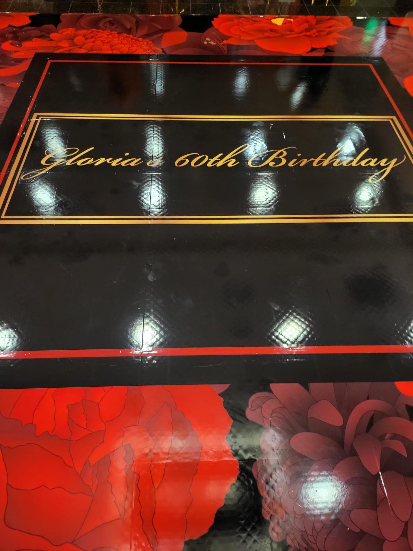 Custom Wedding Decal Dance Floor Wrap Gloss Removable Vinyl. Monogram Print and Vinyl to cover the entire dancefloor. Wedding logo design