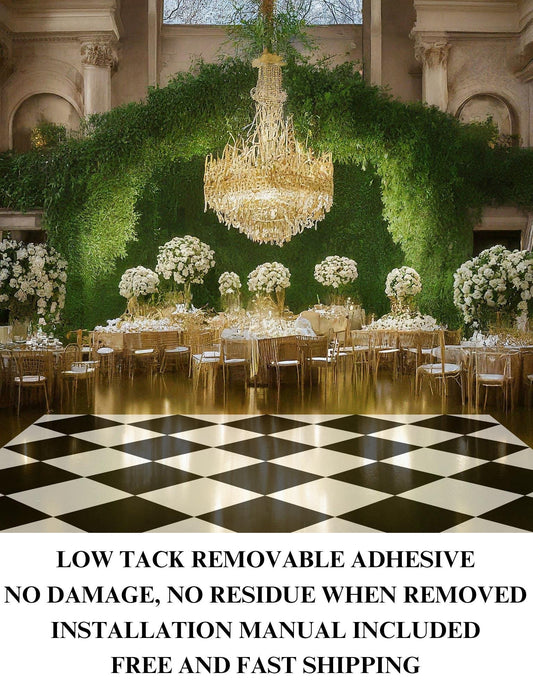 Custom Wedding Decal Dance Floor Wrap Gloss Removable Vinyl. Diamond pattern Diamond shaped Checkerboard design. Wedding logo. Free shipping