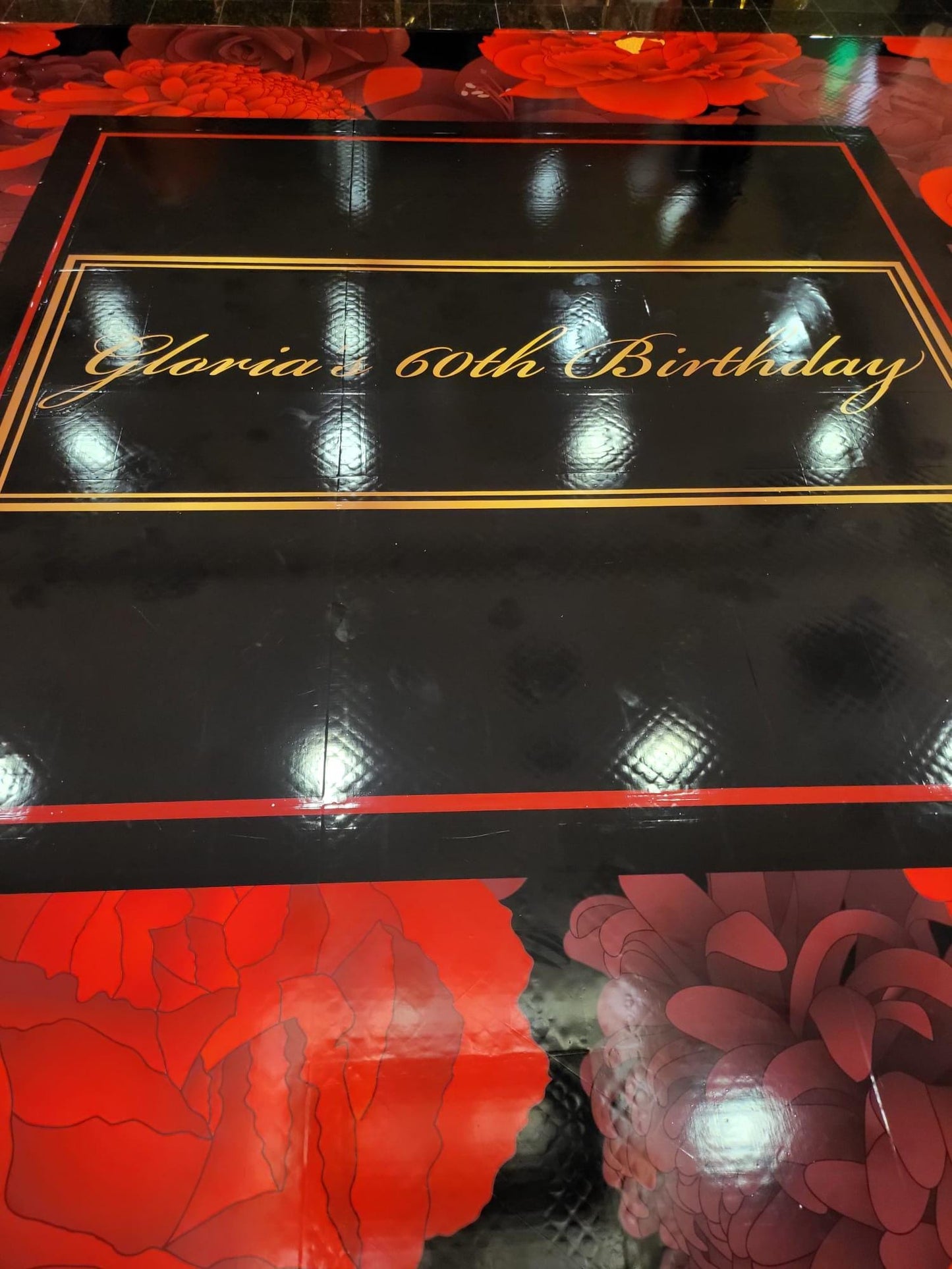 Custom Wedding Decal Dance Floor Wrap Gloss Removable Vinyl. Monogram Print and Vinyl to cover the entire dancefloor. Wedding logo design